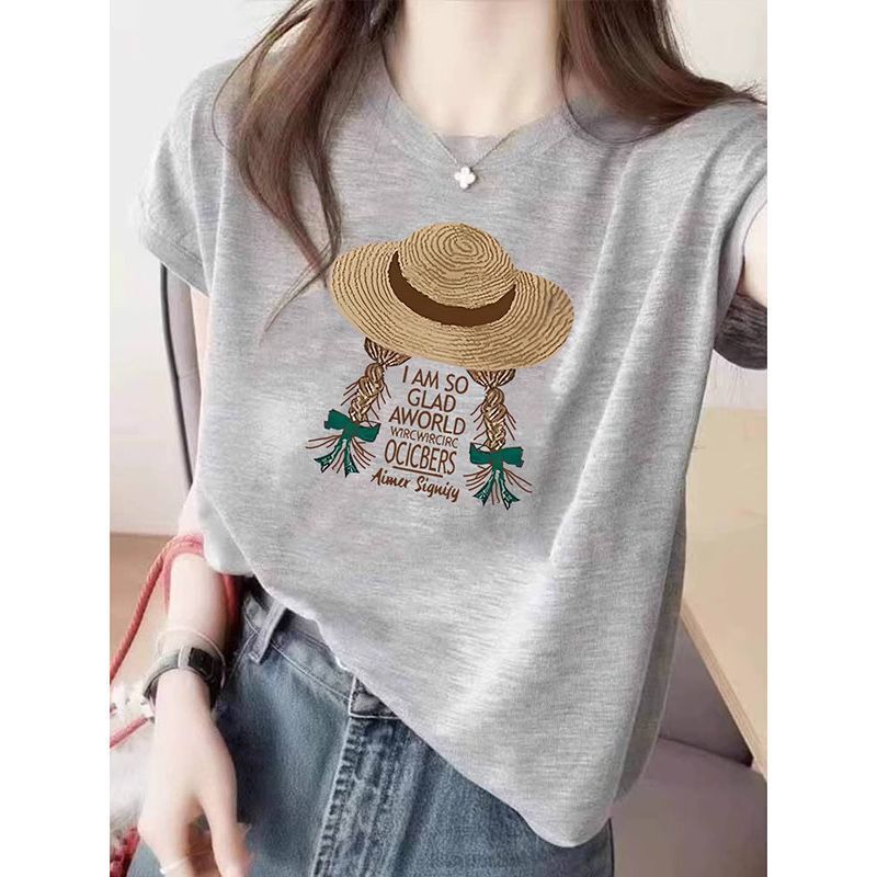 2026 Summer New Style Gray Bamboo Cotton Short-Sleeved T-Shirt for Women, High-End, Fashionable, Loose and Slimming Top 2026 Summer New Style Gray Bamboo Cotton Short-Sleeved T-Shirt for Women, High-End, Fashionable, Loose and Slimming Top