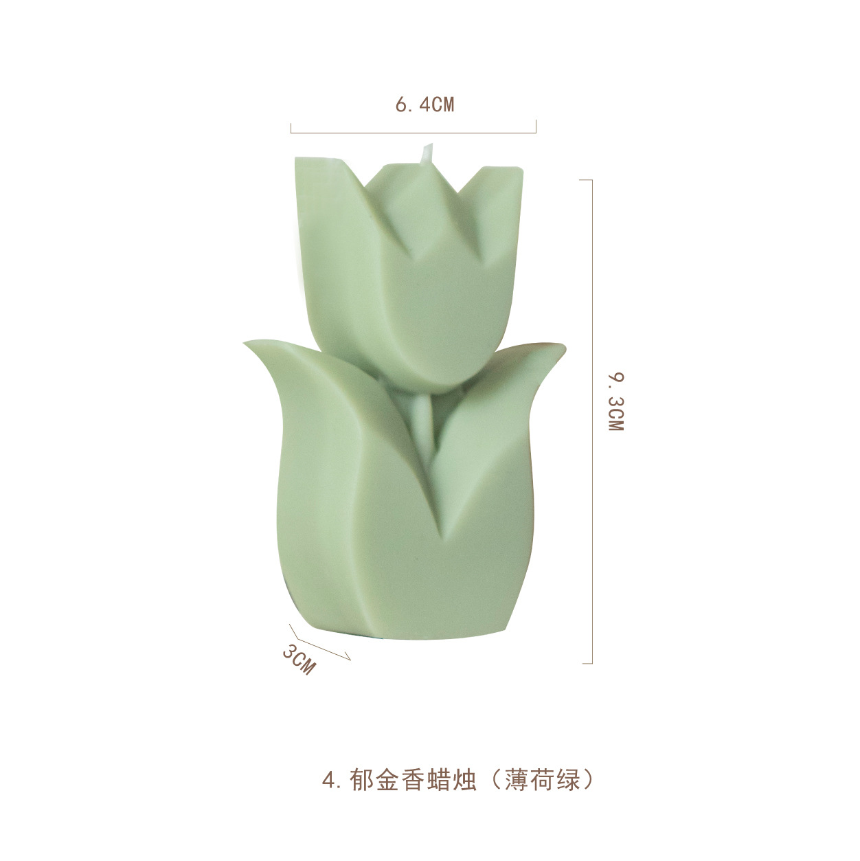 Corea del Sur ins popular en forma de tulipán aromaterapia vela regalo para niños rojo, blanco, púrpura y verde beige