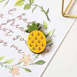 DIY 韩版包装盒 儿童服饰头花装饰材料 无纺布可爱卡通小菠萝