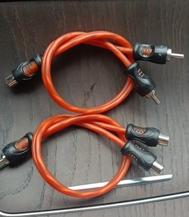 Supply Frosted Transparent Twisted Orange Gray One Point Two Audio Video Hd AV Cable One Male to Two Female