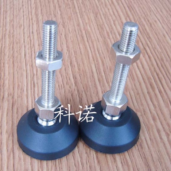 尼龙底盘关节调整脚 M10左右旋转支撑脚 橡胶防滑可调脚垫 万向脚