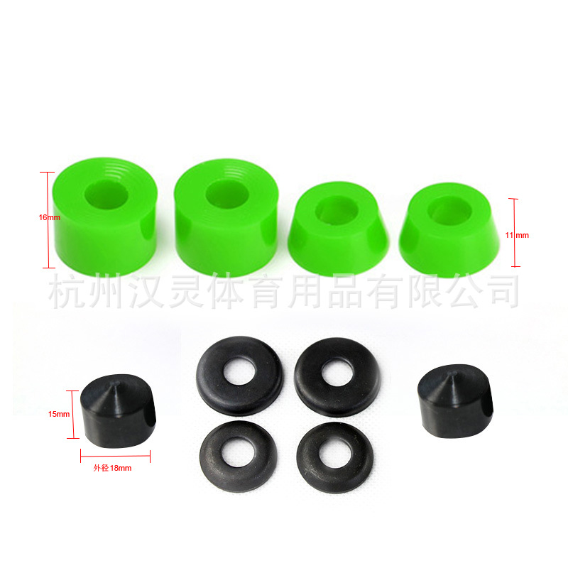 Soporte de patineta de cuatro ruedas soporte de la PU amortiguador de choque doble tablero de pescado tablero largo puente grande Vertex tazón pieza color cojín