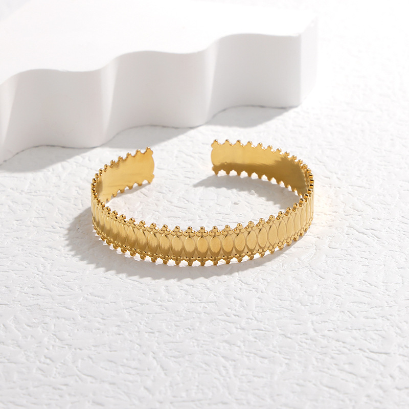 304 Stainless Steel Material Oval Pattern Fashion Oval 304 Stainless Steel 18K Gold Plated Stainless Steel Bracelets In Bulk