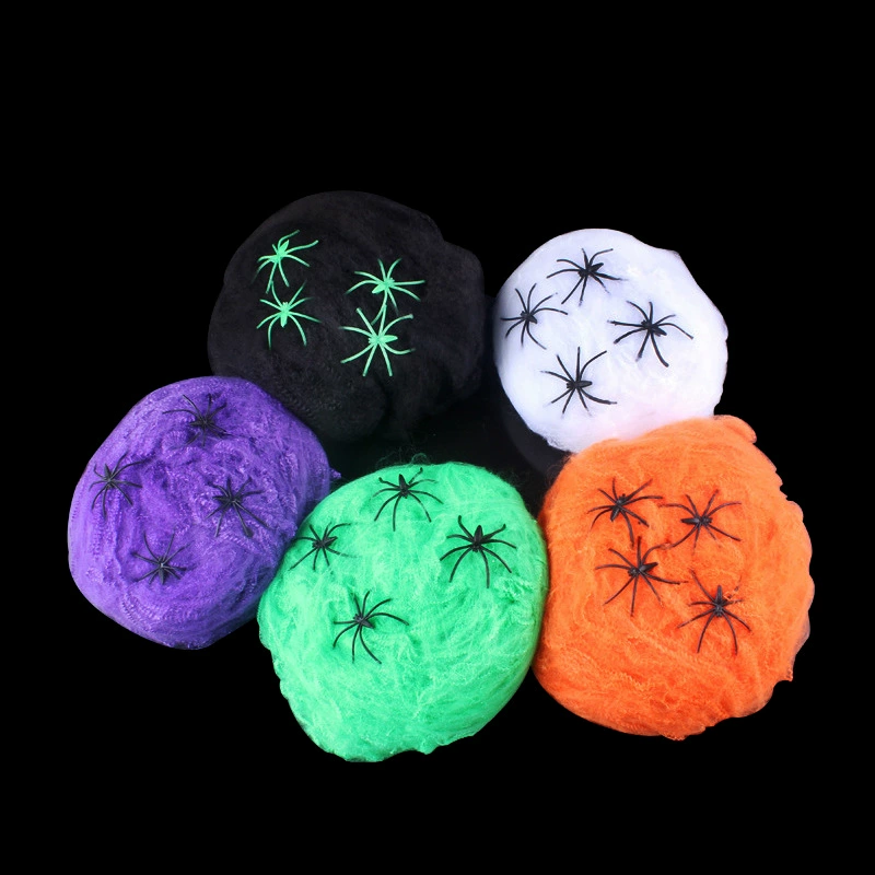 Хэллоуин паук хлопок 20 г паутина + 2 паука дом с привидениями бар украшения места проведения