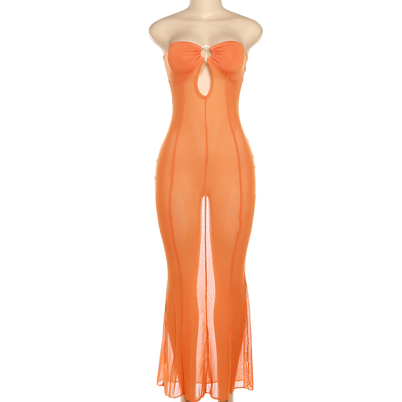 Women's Regular Dress Sexy Strapless Sleeveless Solid Color Maxi Long Dress Beach Street display picture 18