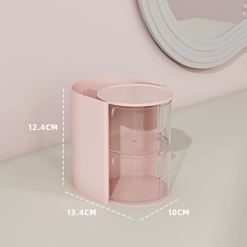 Cosmetic Storage Box, 3-Tier Sponge Organizer with Brush Holder, compact makeup system
