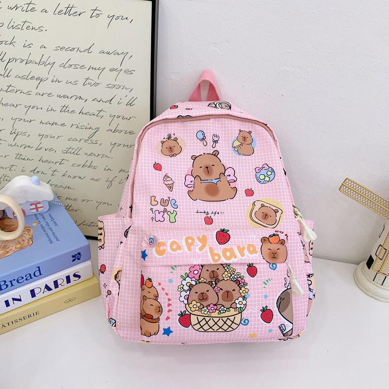 2025 Cross-border Kapibala Mochila de nailon ligero y versátil para niños Mochila de jardín de infantes de moda para niñas