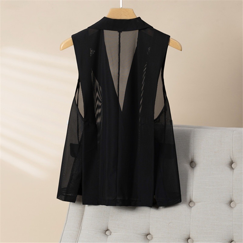 Chaleco de mujer de verano 2026 nuevo estilo de diseño de moda corto delgado corto V collar clip con nicho mujer