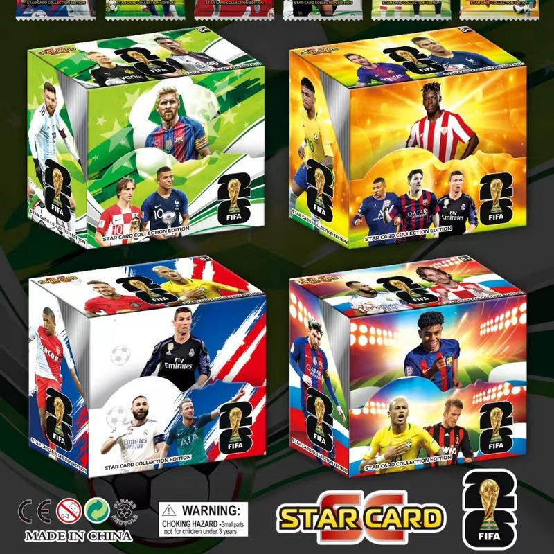 Football Star Card World European Cup Ronaldo Neymar Messi Star Flash Card Collection Card Board Game Cross-Border