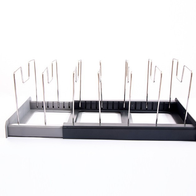 Estante para hornear ajustable retráctil transfronterizo, utensilios de cocina, utensilios de cocina, estante para almacenamiento de cajones, estante para cocina, estante para organizador de tapas