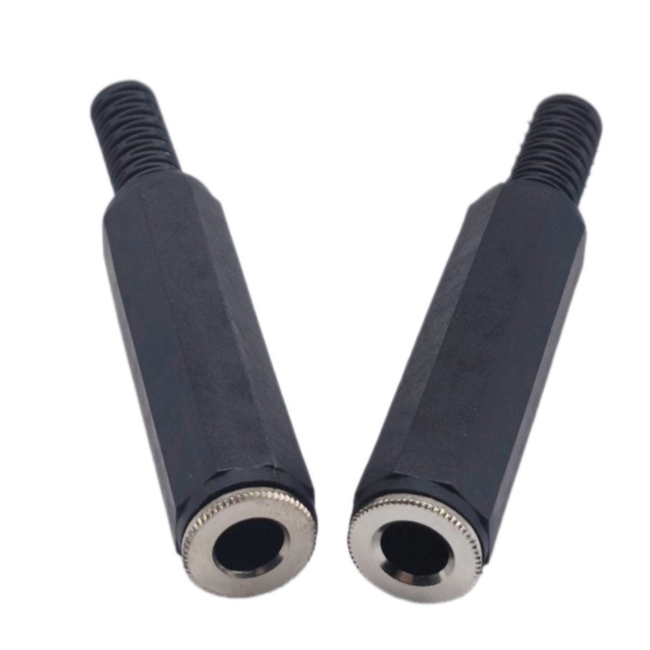 6.5mm agujero de tres núcleos conector de soldadura de audio y video 6.35 enchufe tipo de alambre de soldadura hembra