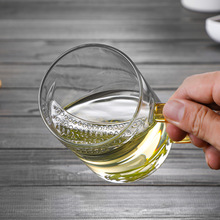 耐热玻璃杯子高硼硅月牙过滤一体茶杯大容量水杯家用绿茶杯泡直销