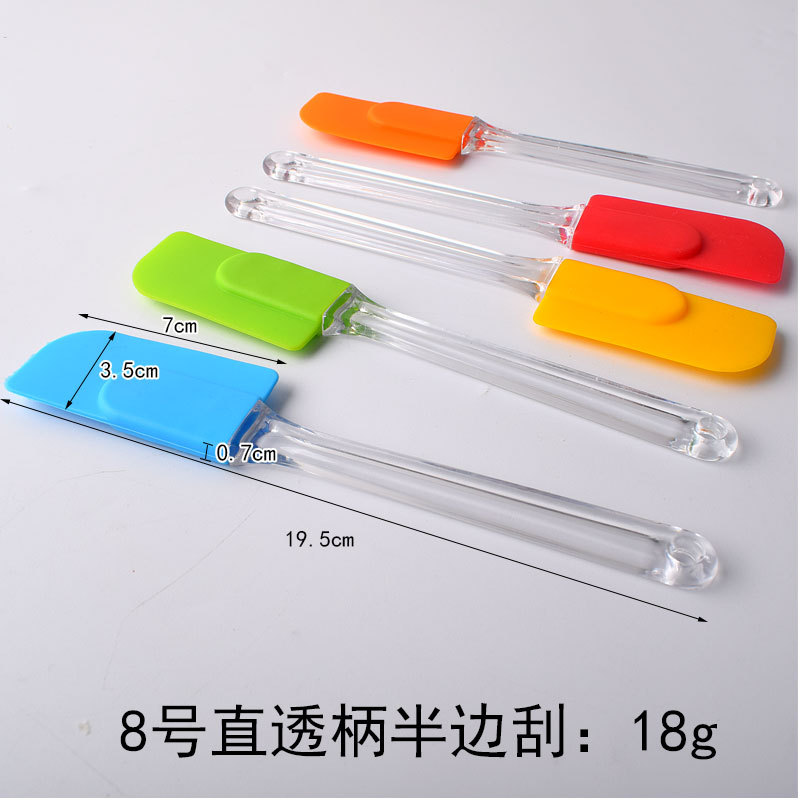 Espátula de Silicona con Mango Transparente para Repostería