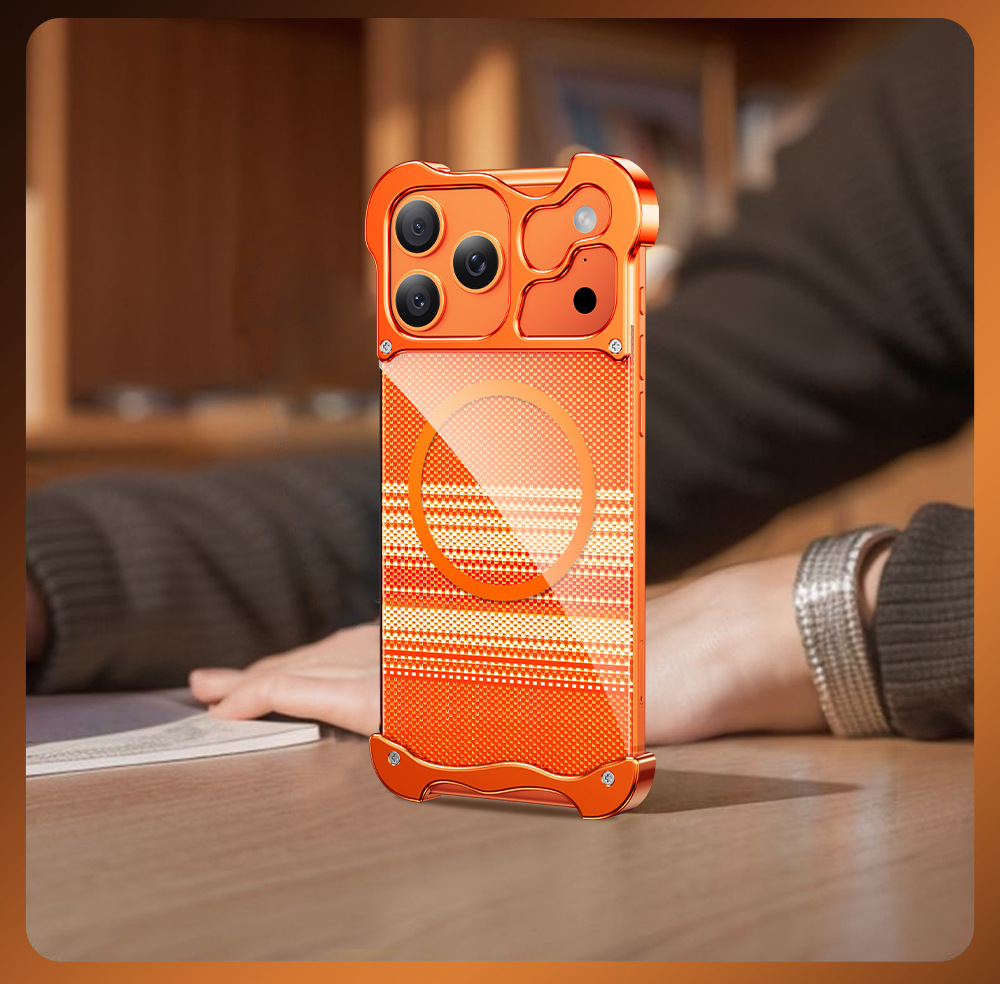 Ốp lưng iPhone 16 / 17 Pro Max kim loại mạ vàng viền, nam châm, chống rơi — Vỏ mạ vàng nguyên khối có hình dáng đặc biệt (mẫu Kevlar) [đen], Vỏ mạ vàng nguyên khối có hình dáng đặc biệt (mẫu Kevlar) [bạc], Vỏ mạ vàng nguyên khối có hình dáng đặc biệt (mẫu Kevlar) [cam], Vỏ mạ vàng nguyên khối có hình dáng đặc biệt (mẫu Kevlar) [xanh đậm] chi tiết 9