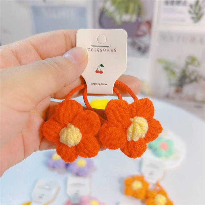 20g Weight Hair Tie Hair Accessories Type 1 Piece Quantity Street Occasion yarn Material Flower Pattern Women'S Gender Classic Style Style Classic Style Flower Yarn Hair Tie 5
