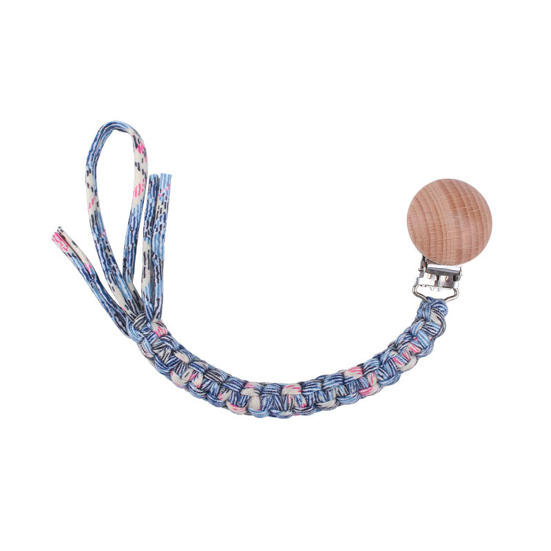 Suministros para bebés Clip de pezón de haya DIY bebé creativo tejido a mano color mezclado pezón cuerda cadena anti-caída