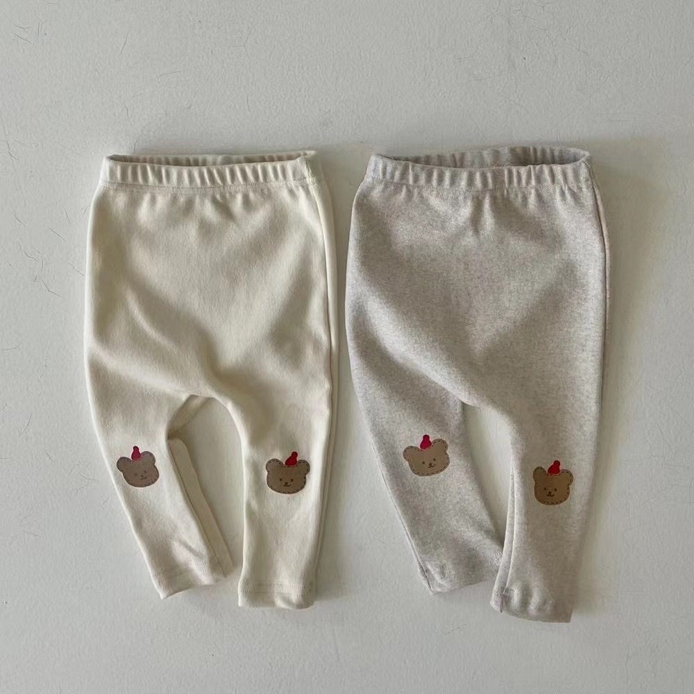 23 primavera y otoño niños y niñas bebé algodón suave cómodo lindo dibujos animados grandes PP leggings pantalones de los niños