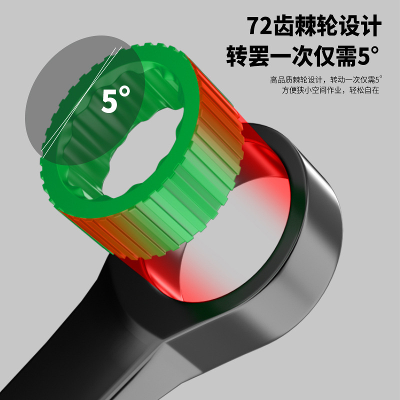 快速梅花扳手棘轮工业级自动双向两用开口省力工具套装E18