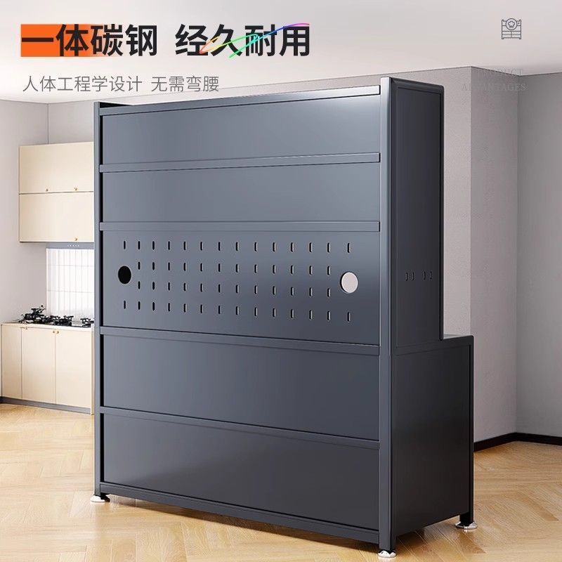 家庭用キッチンサイドキャビネット置物キャビネット多機能壁一体型床置き多層収納キッチン収納キャビネット|undefined