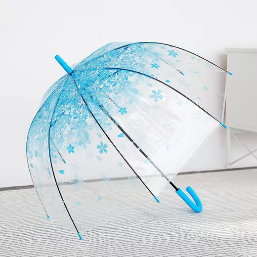 ✷☥☥☥☥✷8-Bone Transparent Sakura Umbrella-Blue✷☥☥☥☥✷