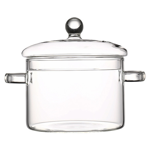 Large-capacity health pot, high temperature resistant pot, instant noodles, household soup pot with lid, soup bucket, double-eared glass pot pot