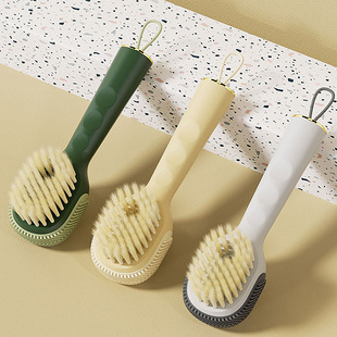 Cross-border household two-in-one liquid shoe brush shoe washing suede brush does not hurt shoes soft fur board brush long handle shoe brush wholesale