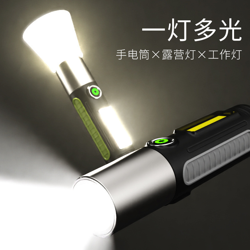조명 다기능 손전등 usb 충전식 야외 텐트 캠핑 조명 가정용 비상 유지 보수 작업 조명