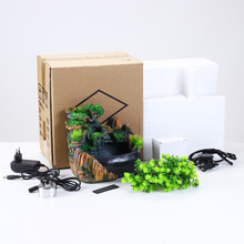 创意礼品跨境盆景办公室小假山桌面装饰流水摆件循环水加湿工艺品