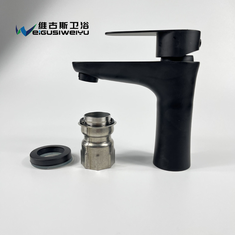 Black Beauty Stainless Steel Small Waist Hotel Washbasin Single Hole Bathroom Special Price Hot and Cold Basin Faucet Washbasin