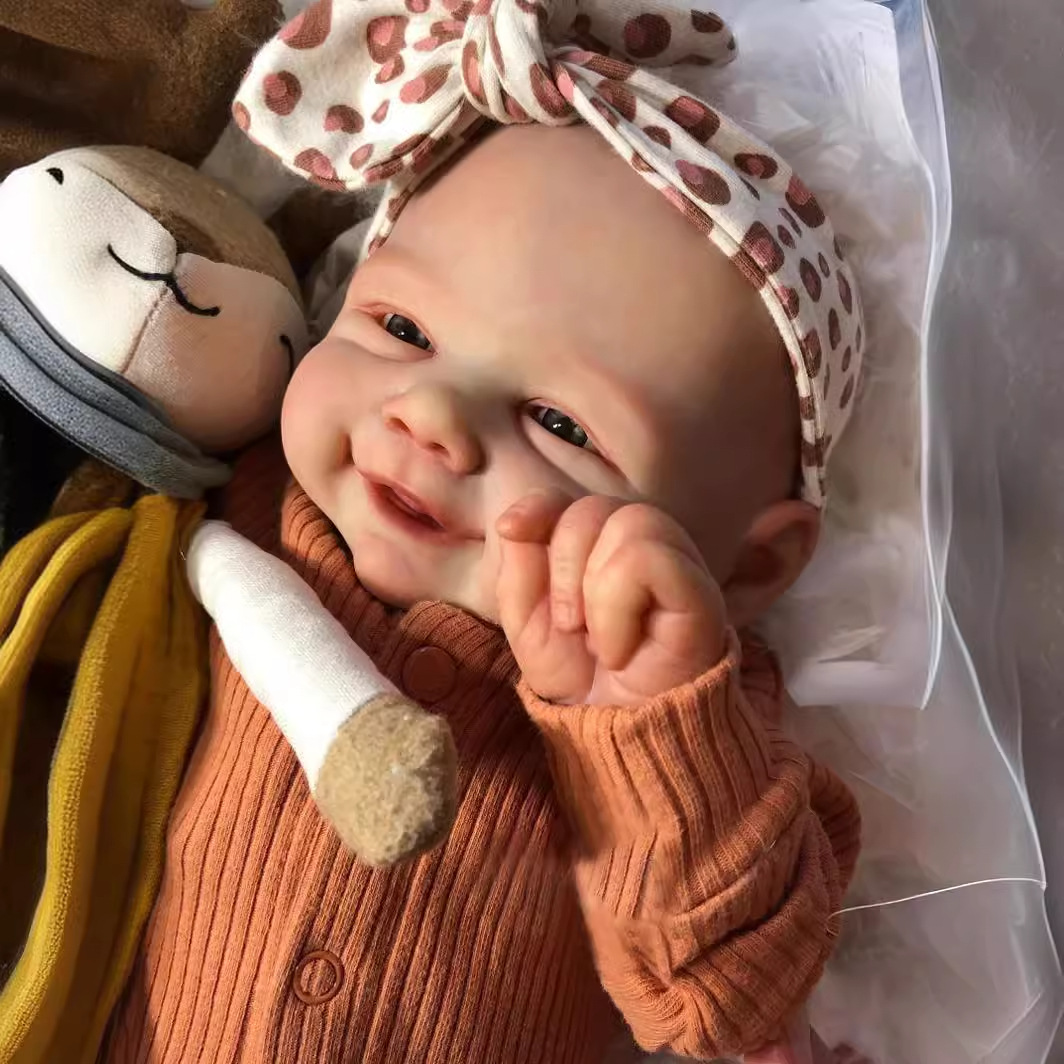 NPK 19 pulgadas muñeca de simulación de mano vivienne 3D piel de seda de sangre venosa puede ver una pieza de cabello