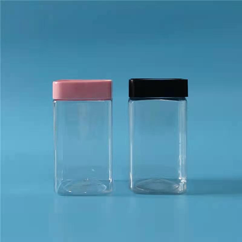 塑料塑料方盖密封罐方形塑料瓶磨牙棒巧克力食品级塑料方瓶