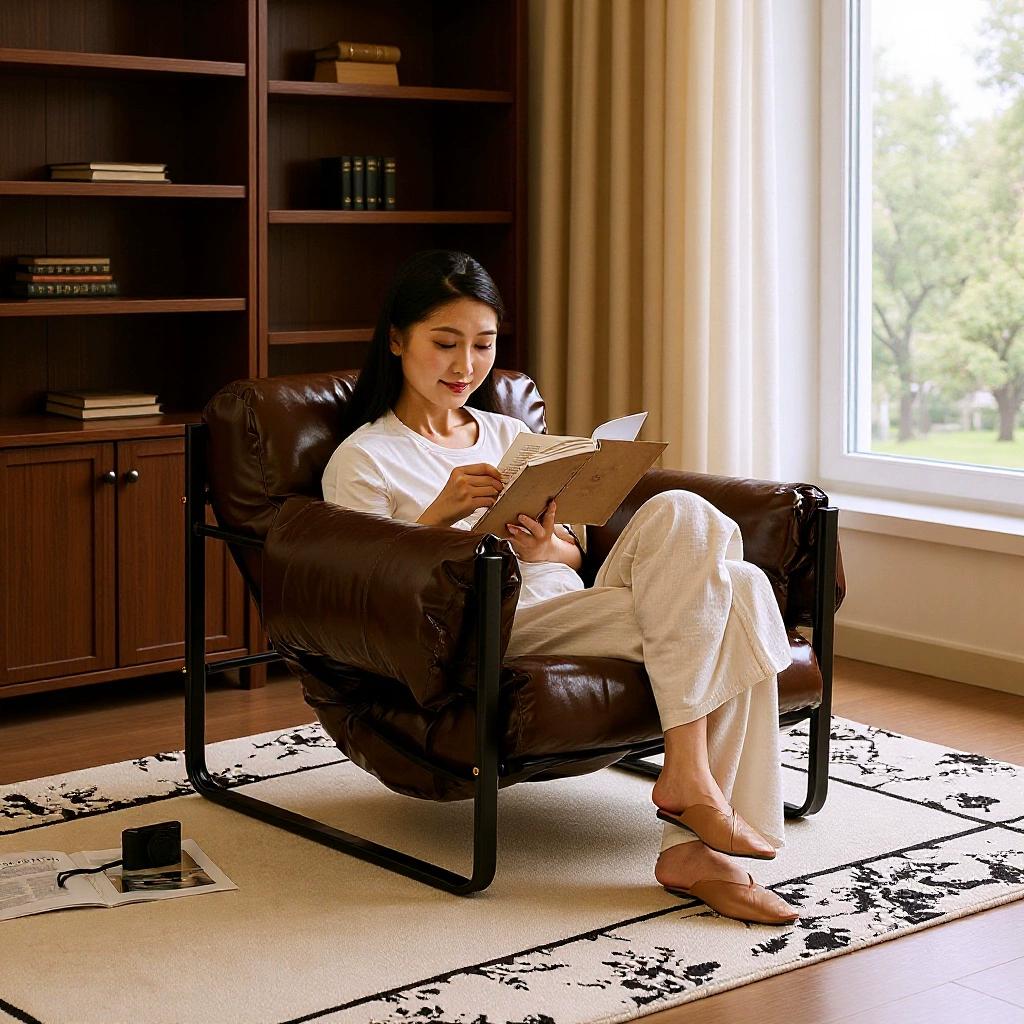 Одиночное кресло для отдыха, гостиная, балкон, новый китайский стиль, американский ретро-кафе, B&B, ленивый диван в стиле середины века