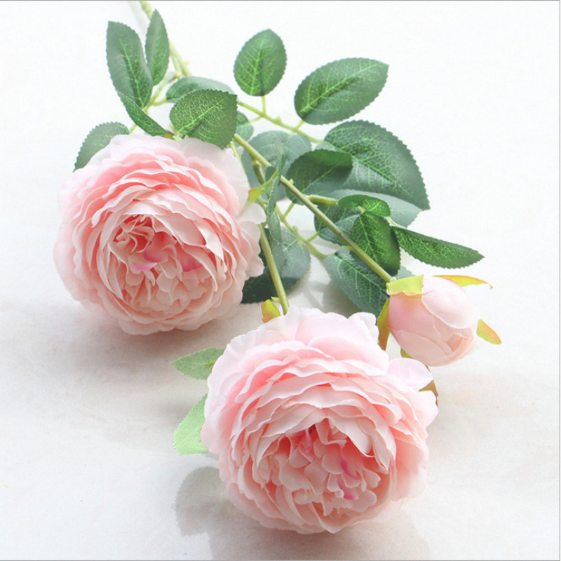 绢花室内假花干燥花玫瑰花花束餐桌花摆设客厅装饰花摆牡丹仿真花|undefined