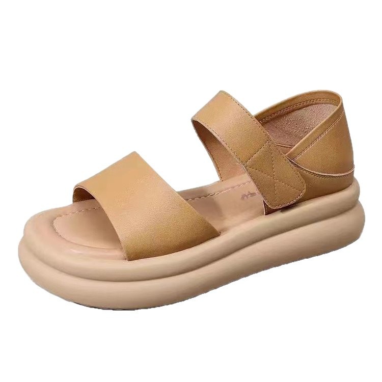 Sandallas de suela gruesa para mujeres 2026 verano nuevo tipo de sandallas casuales romanas bolsas de tacones zapatillas zapatillas de playa