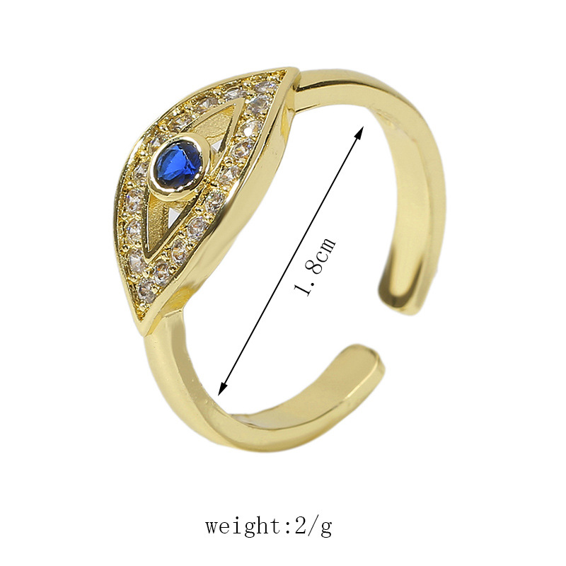 Mode Kupfer Eingelegt Zirkon Auge Offener Ring Großhandel Schmuck display picture 1