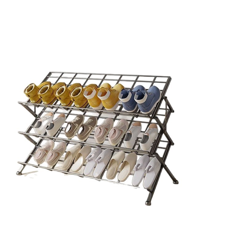 Estante de zapatos plegable puerta de entrada de alquiler sin instalación puerta doméstica multicapa simple armario de zapatos estante de zapatos de dormitorio práctico