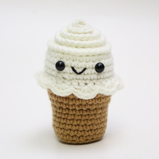 Amazon Foreign Trade Hot Selling Handmade Wool Crocheted Doll Ornaments Ice Cream Wool Zongzi Woven Mini Pendant