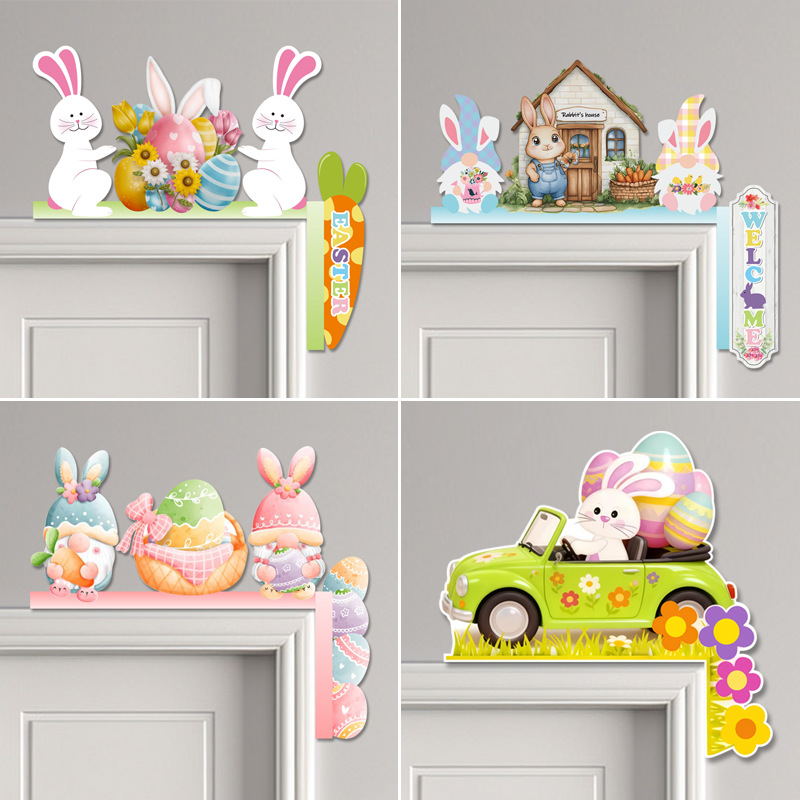Cross-border new Easter decoration supplies rabbit wooden letter…