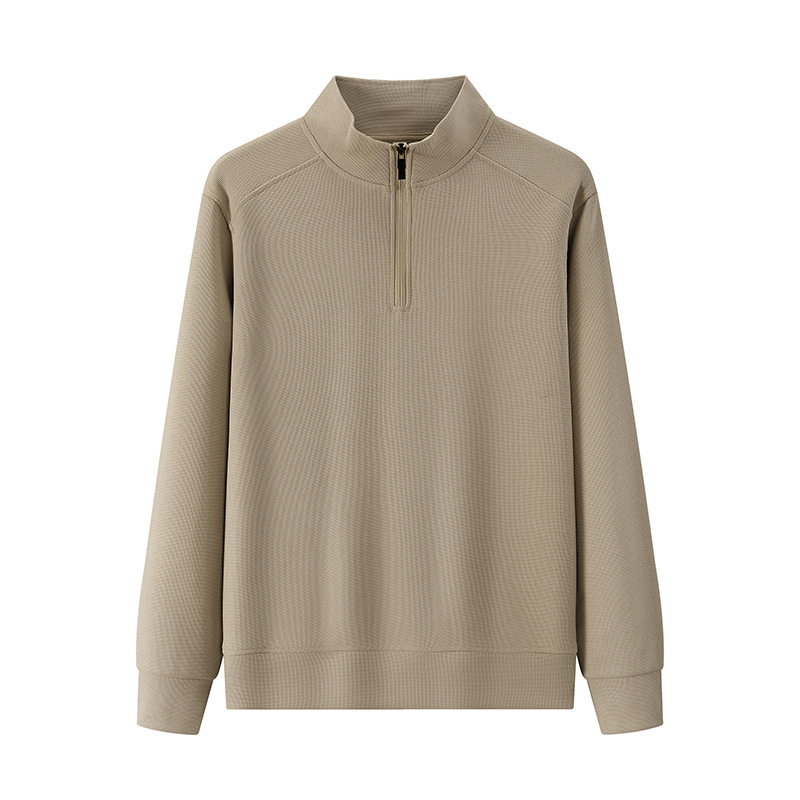 600G pesado medio cremallera de manga larga cuerpo de entrenamiento ropa de trabajo herramientas de algodón suéter impresión de logotipo personalizado