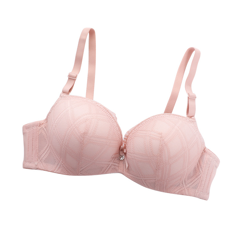 Bra de encaje ajustable en el sitio con anillo de acero, bra de pecho pequeño, bra anti-caída para mujeres del sudeste asiático