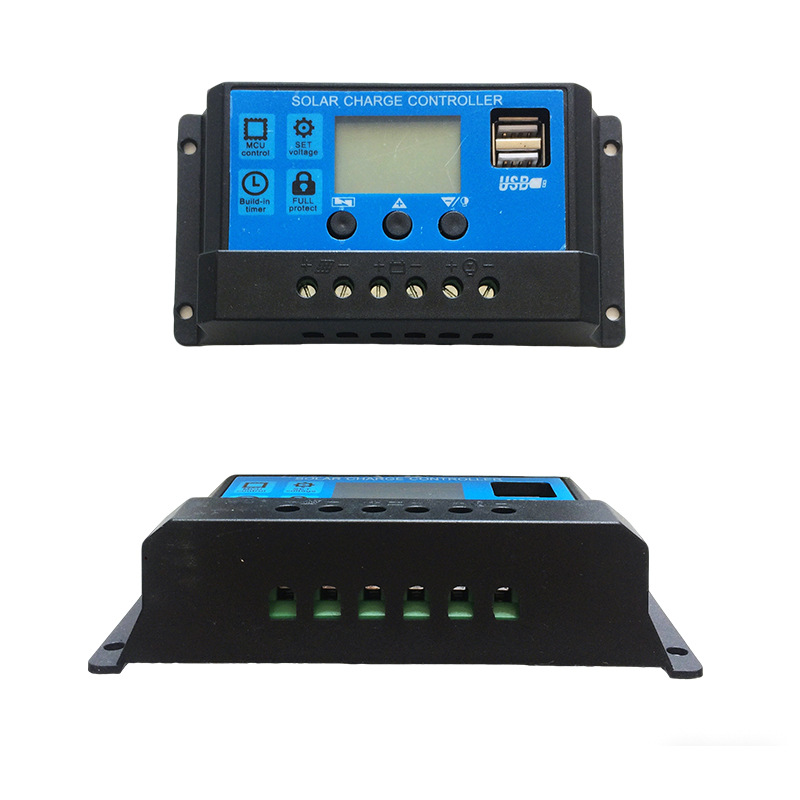 Controlador solar 10A20A30A12/24V identificación automática voltaje de la batería pantalla LCD con USB5V