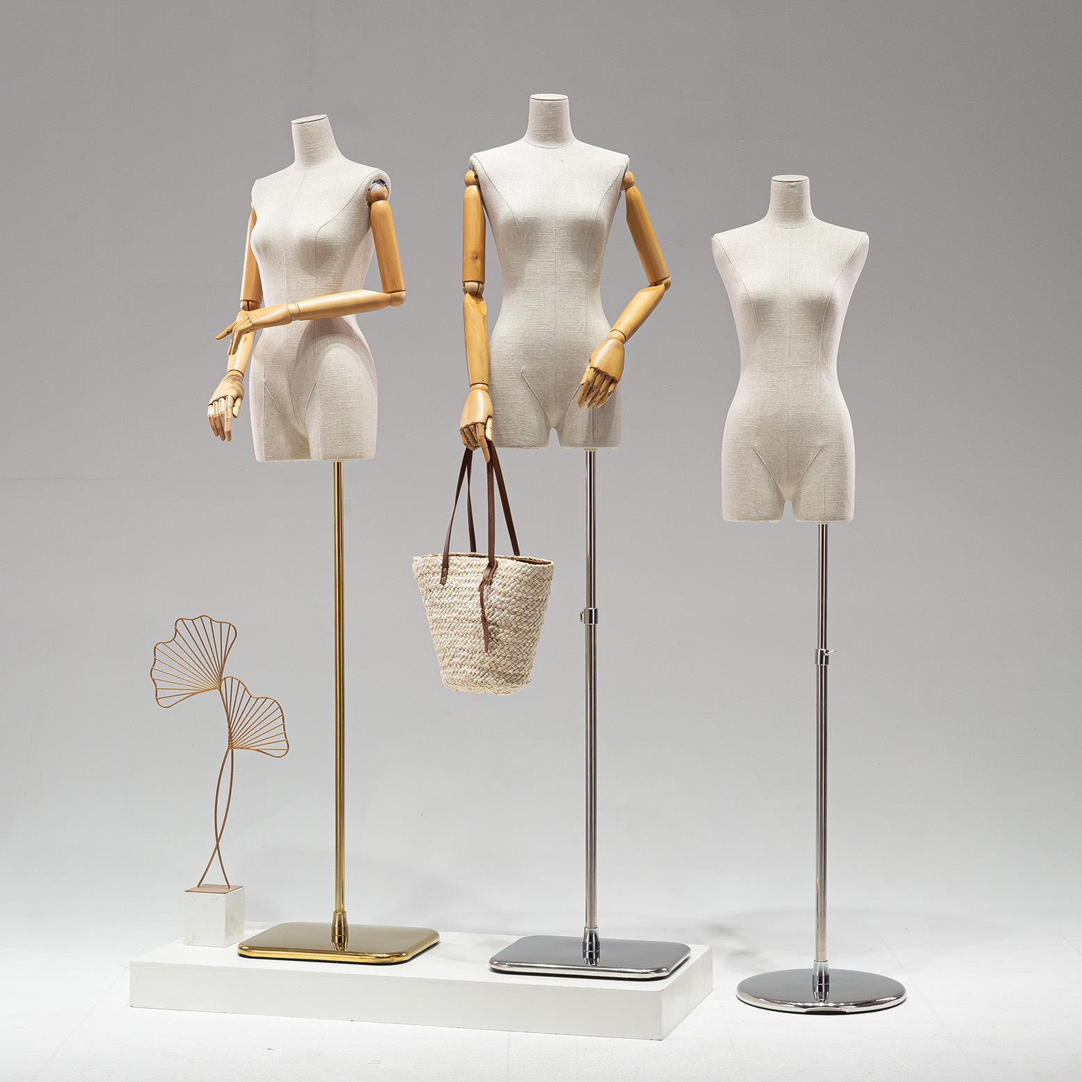 Maniquí Femenino de Medio Cuerpo de Plástico para Escaparate de Tienda de Ropa