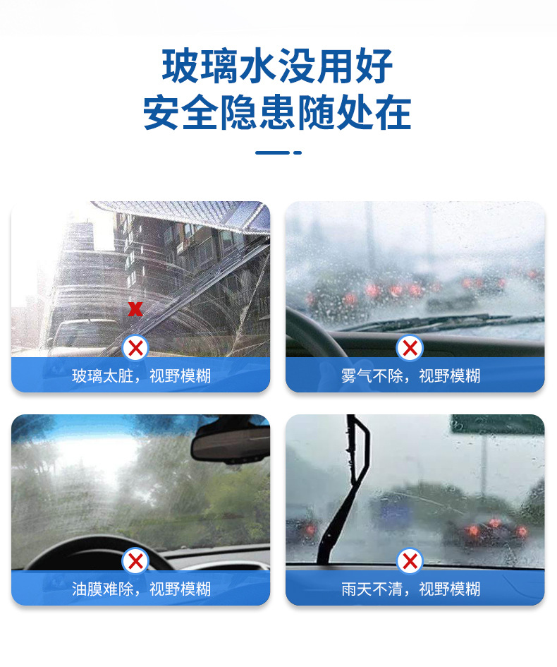 2L Bottled Car Glass Water Glass Oil Film Remover Car All-Season Wiper Water Oil Film Removal Glass Water