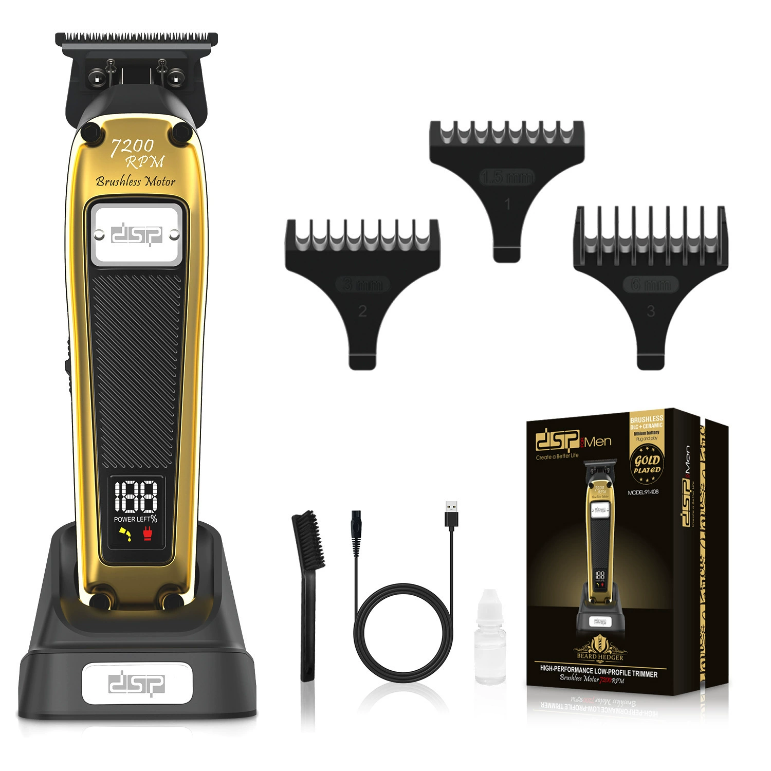 DSP/ Машинка для стрижки Hair clipper, бесщеточный электродвигатель для стрижки