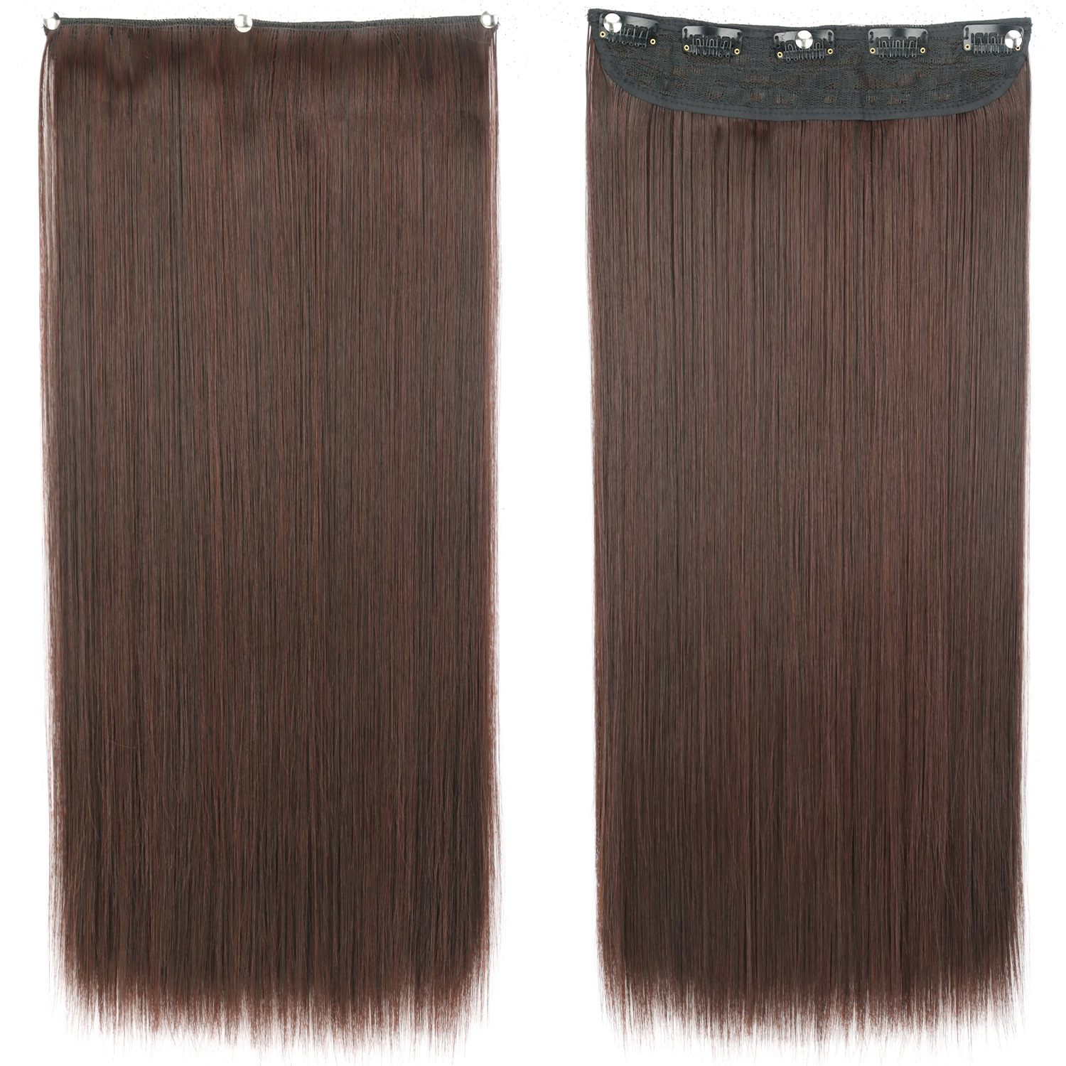 55CM pelucca de cabello recto de mujer una pieza de extensión de cabello de cinco tarjetas pelucca de cabello fluffy