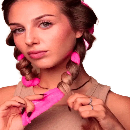 Hot-selling European and American plush fabric heat-free curling wand, long lazy curling tool, natural curls, large waves, sleep curler