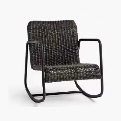 Ocio al aire libre sofá de caña patio jardín silla de trenzado de cuerda de doble persona interior y exterior balcón combinación de sillón de relajación