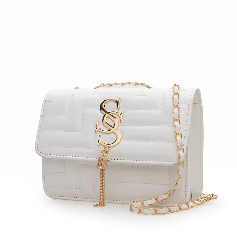 Bolso de cadena popular de este año bolso de mensajero retro femenino pequeño bolso cuadrado 2025 primavera nuevo bolso de hombro con borla de moda