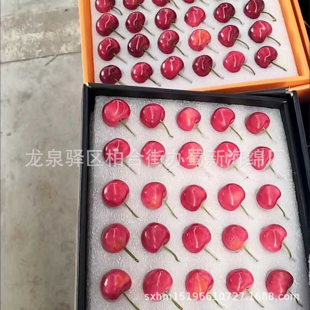 厂家供应白色海绵车厘子包装海绵/车厘子樱桃铝膜泡沫盒子包装