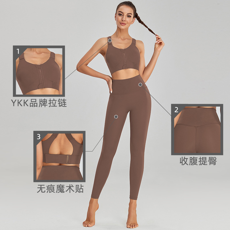 YKK Velcro Plus Size Yoga Suit Women's 2022 New Quick-drying High-end Sports Tight-fit Dance Fitness Clothes